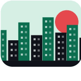 Illustrated city skyline